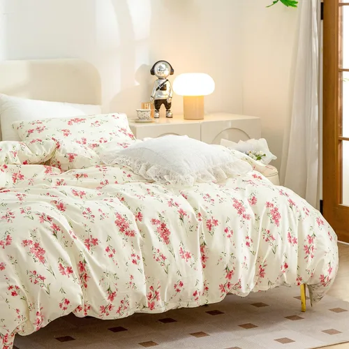 Vista 3 de Jane yre Juego de funda de edredón tamaño Queen floral, microfibra cepillada de 3 piezas, estilo jardín, patrón floral, con cierre de cremallera
