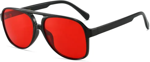 Vista 9 de Freckles Mark Lentes de sol clásicos estilo retro de los años 70 para mujeres y hombres, montura estilo aviador, cuadrada, grande y de moda