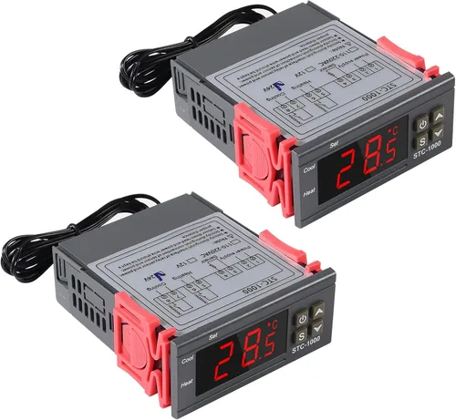 Vista 7 de 2 unids STC-1000 controlador de temperatura digital 12 V termostato incubadora termorregulador relé calefacción refrigeración con sensor cable