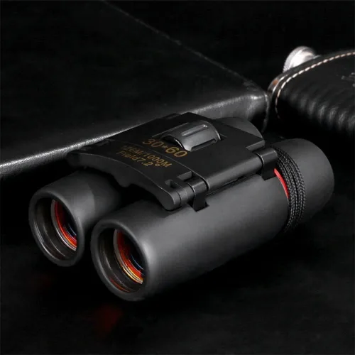 Vista 4 de Mini prismáticos portátiles de 30 x 60, telescopio plegable de ángulo de visión amplio con visión nocturna con poca luz para observación de aves al