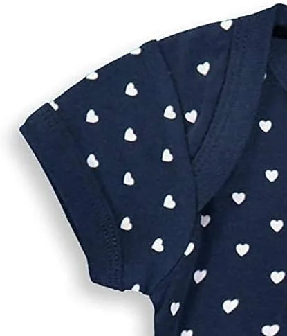 Vista 5 de Two Feet Ahead Corazones, mameluco para bebé, ropa para bebés recién nacidos, Azul