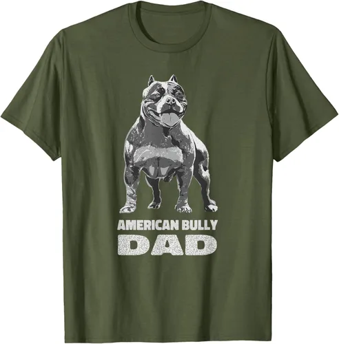 Vista 4 de American Bully Dad Dog Owner American Bully - Camiseta para hombre, Negro, S