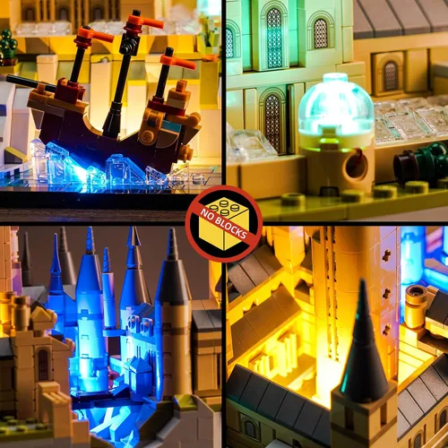 Vista 5 de BrickBling Kit de iluminación LED compatible con Lego Castle and Grounds Building Set, Compatible con Lego 76419 - Luces solamente, sin