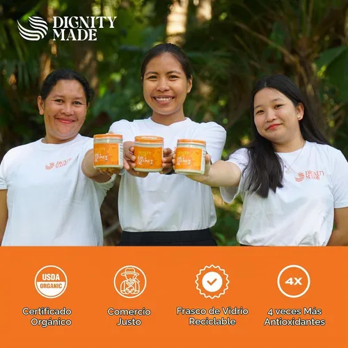 Vista 3 de Dignity Coconuts Aceite de coco crudo - Aceite de coco 100% orgánico sin refinar - Frasco de vidrio de 4 onzas líquidas - Centrífuga extraída
