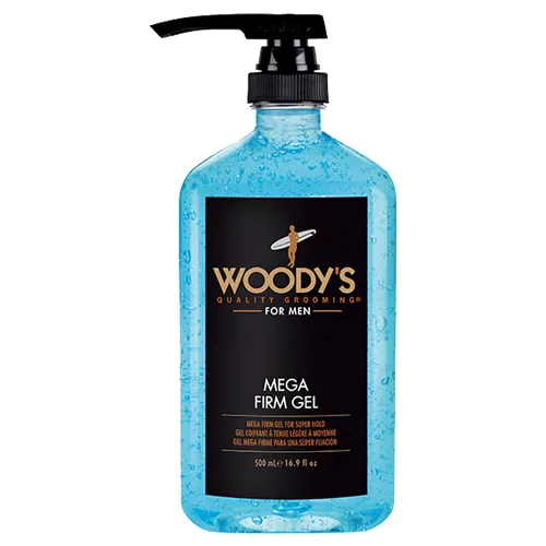 Vista 8 de Woody's Gel para el cabello Mega Firm para hombres, fijación fuerte, sin alcohol, sin escamas, gel para el cabello de los hombres para un
