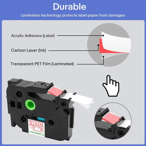 Vista 6 de GREENCYCLE Compatible con Brother TZe-242 TZe242 TZ242 TZ-242 AZE Cartucho de etiquetas 0.709 in 0.7 pulgadas 3/4 pulgadas Cinta de etiquetas