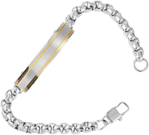 Vista 3 de Van Heusen Pulsera de identificación de cadena de acero inoxidable para hombre