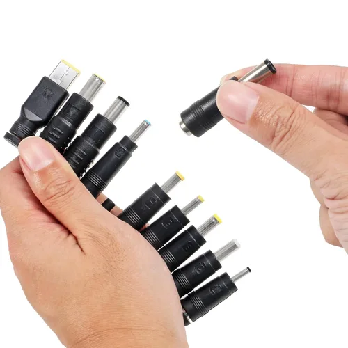 Vista 3 de AITRIP 10 unids/set DC 5.5X 0.083 in hembra de ángulo recto conector conector conector adaptador de corriente macho universal con cable