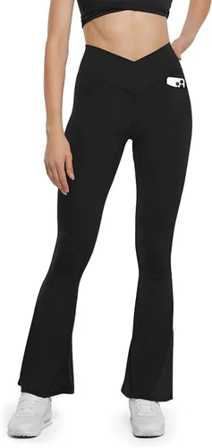 Vista 9 de HEGALY Pantalones de yoga acampanados para mujer, leggings cruzados, suaves, de cintura alta, pantalones casuales de entrenamiento con corte de bota
