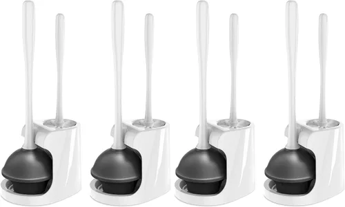 Vista 11 de MR.SIGA Combo de émbolo de inodoro y cepillo para limpieza de baño, negro, 2 juegos Juego de escobilla y émbolo de inodoro resistente, cepillo