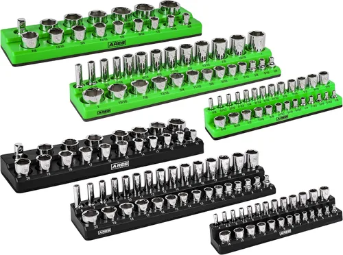 Vista 9 de ARES 70236 - Organizador magnético para 16 vasos SAE de 1/2 pulgada, para 15 vasos y 1 adaptador para vaso, mantiene tu caja de herramientas