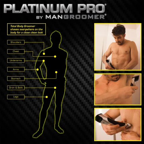 Vista 8 de MANGROOMER Oferta de paquete de peluquería corporal de $20 - Ultimate PRO Back Shaver, obtén una peluquera corporal Platinum PRO por solo $20 extra
