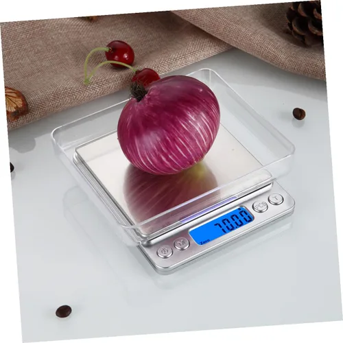 Vista 9 de Báscula digital de cocina de acero inoxidable de alta precisión para alimentos con pantalla LCD retroiluminada, función de apagado automático