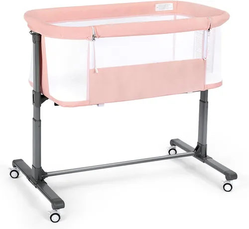 Vista 3 de Cama de noche para bebé, cuna para recién nacido, cama de noche infantil (beige)