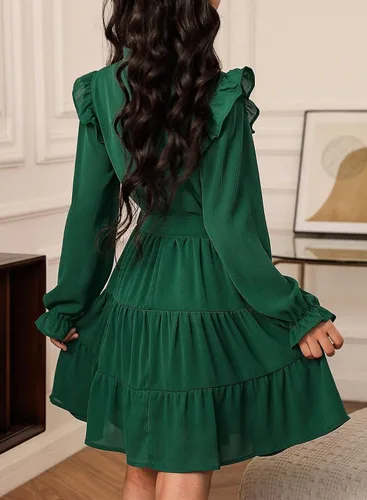 Vista 2 de blibean Vestidos elegantes con cinturón para niñas de 4 a 13 años