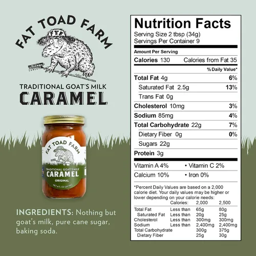 Vista 2 de Fat Toad Farm - Salsa de Caramelo Tradicional de Leche de Cabra/Cajeta, Original, Sin Gluten, 8 fl oz Cajeta tradicional, sin gluten, textura