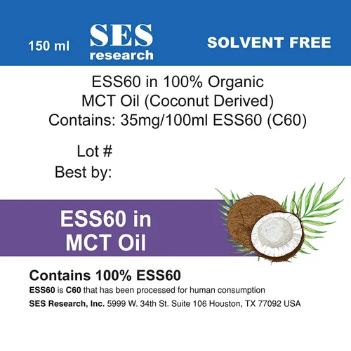 Vista 5 de SES Research Combo de C60 - Aceite de oliva súper antioxidante y aceite MCT derivado de coco 100% orgánico - 5.1 fl oz