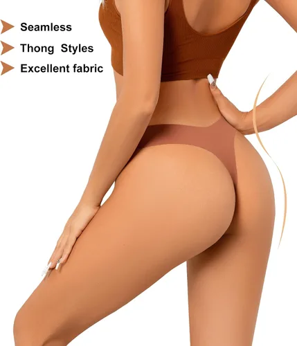 Vista 3 de ULTREAGLE Bragas sin costuras para mujer, cómodas, transpirables, paquete de 6