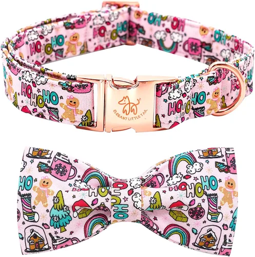 Vista 7 de Elegant little tail Collar de perro de Halloween, collares de perro de otoño naranja calabaza collar de mascota festivo collar de corbatín