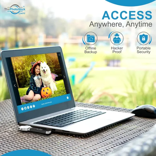 Vista 6 de ThePhotoStick® Omni 128 GB (paquete de 2) - Copia de seguridad y transferencia de fotos y video Organizador de archivos digital Conexión USB