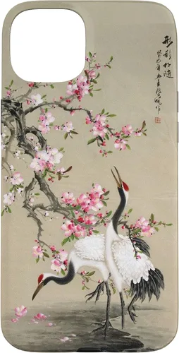 Vista 9 de Red Cap Cranes with Plum Blossoms Japanese Woodblock Art Case for iPhone 17