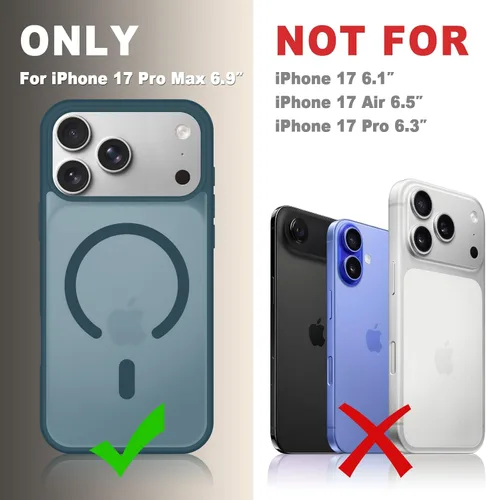 Vista 477 de Funda para Google Pixel 10 Pro XL, cubierta magnética mate, color negro Fit for MagSafe, Screen Protector included, Shockproof Military Grade