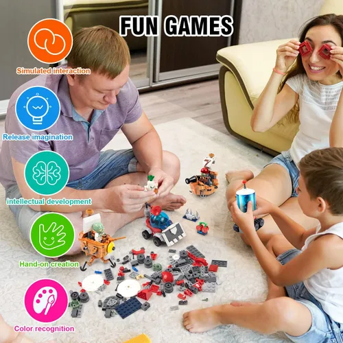 Vista 6 de Maikerry Juego de 4 unidades de plantas y zombis pequeños modelos de montaje vs juguetes de montaje para niños y niñas, grandes regalos para niños