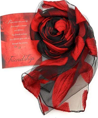 Vista 6 de Smiling Wisdom - NUEVO - Amistad - Reason Season Lifetime Friend Tarjeta de felicitación y bufanda Set de regalo - Best Friend Women BFF (Fuchsia)