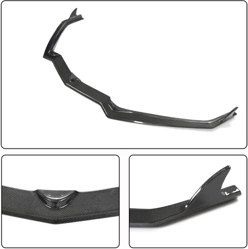 Vista 5 de AMNOOL Borde de parachoques delantero de fibra de carbono para Chevrolet Corvette Stingray C8 2 puertas 2020-2021 Protector divisor de alerón