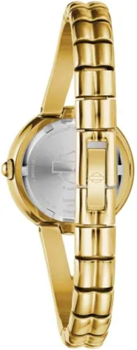 Vista 4 de Reloj Harley-Davidson 77P100 con logotipo de BS en tono dorado y acero inoxidable para mujer