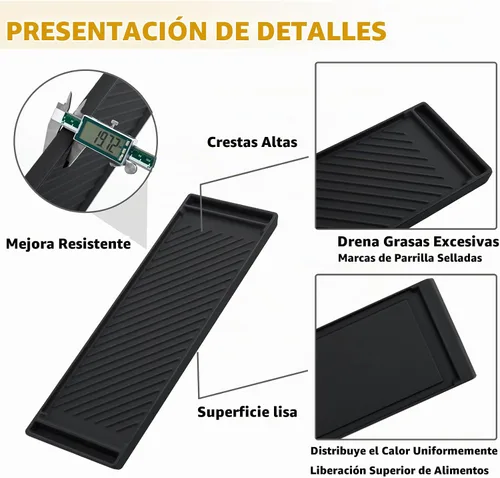 Vista 4 de DG61-00859A Piezas de repuesto de plancha para estufas Samsung, placa superior de plancha de gas Samsung, parrilla central reversible de hierro