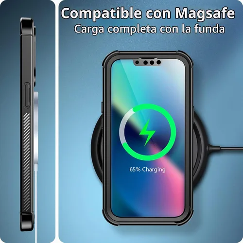Vista 6 de Red2Fire Funda para iPhone 13, [Cuerpo Completo 360] [Protección de Servicio Pesado] con Protector de Pantalla Integrado Resistente Robusto 12 Pies