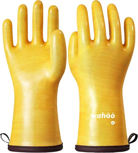Vista 14 de LANON Protection Wahoo Guantes de silicona líquida para horno ahumador, grado de contacto con alimentos, guantes resistentes al calor para cocinar