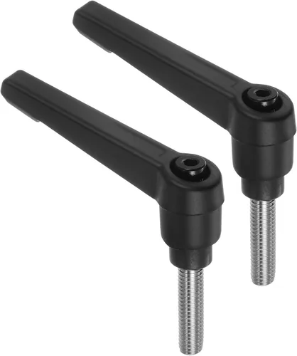 Vista 21 de uxcell 2 manijas de palanca de sujeción, M5 x 0.787 in, perno macho roscado de acero inoxidable 304, asas ajustables de bloqueo de trinquete