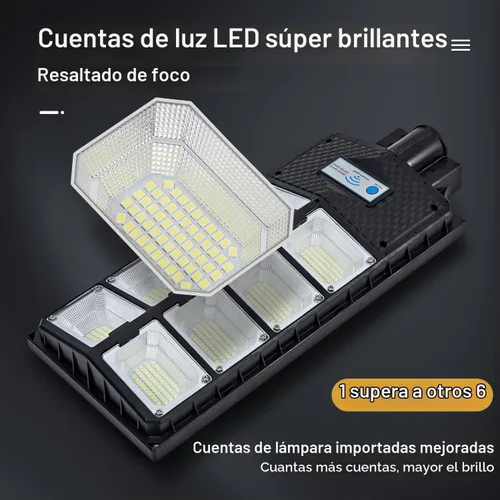 Vista 7 de Farolas solares para exteriores, IP67 impermeable, con sensor de movimiento, control remoto y automático del atardecer al amanecer, LED brillante