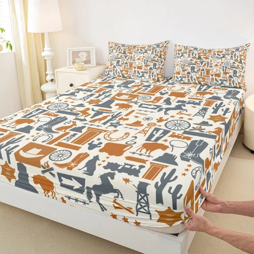 Vista 12 de Bonita sábana bajera ajustable para niños, tamaño individual, juego de ropa de cama rústica de pollo, decoración de dormitorio para niños y adultos
