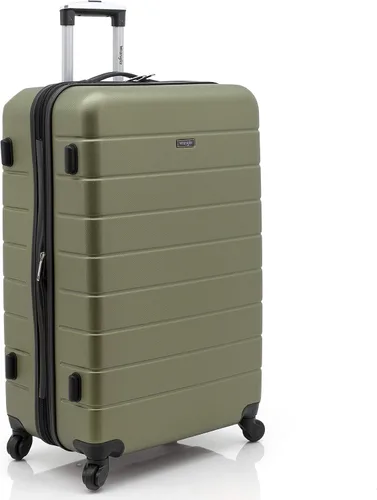 Vista 7 de Wrangler - Juego de piezas de equipaje inteligente con portavasos y puerto USB, Verde oliva
