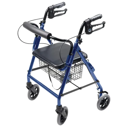 Vista 6 de Lumex Walkabout Lite Hemi Rollator, andador corto y ligero, asiento bajo de 20 pulgadas, burdeos