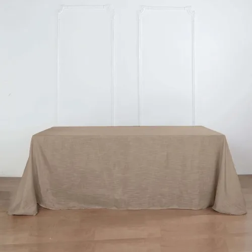 Vista 46 de Efavormart Mantel Redondo de Arpillera Sintética de Yute Natural de 90 Pulgadas - Cubierta de Mesa Rústica Boho Chic Estilo Granja para Navidad