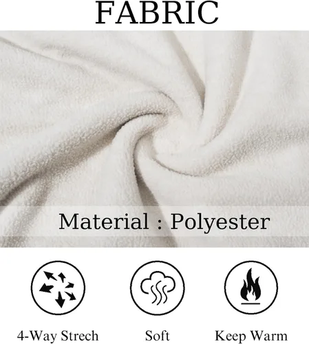 Vista 4 de MAGCOMSEN Sudadera de forro polar con cremallera de un cuarto para mujer, suave, ligera, manga larga, cálida, Beige