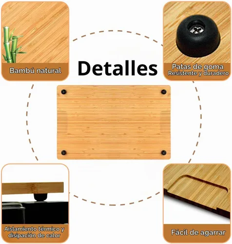 Vista 4 de Tabla de cortar de bambú compatible con horno doble Ninja DCT401 DCT402 DCT451, tabla de cortar resistente al calor para horno tostador