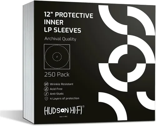 Vista 10 de Hudson Hi-Fi - Fundas interiores antiestáticas para discos de vinilo de 50 unidades - Fundas transparentes duraderas para discos - Protege tus