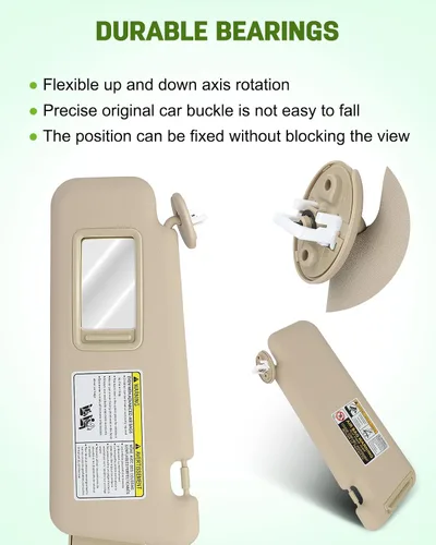 Vista 5 de SCITOO Conjunto de viseras solares para los lados izquierdo y derecho para Toyota Highlander 2008-2013 con techo corredizo (beige)