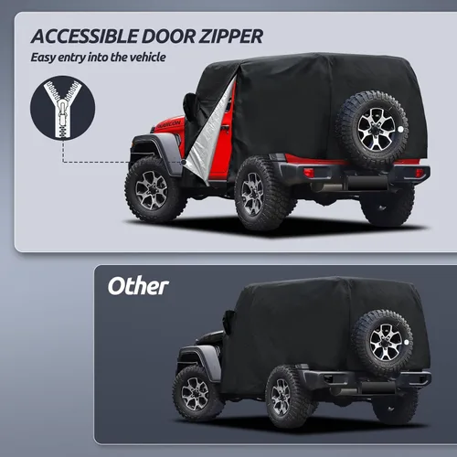 Vista 2 de Migaven - Cubierta de cabina para Jeep Wrangler de 2 puertas 1987-2025 y superior, cubierta impermeable para Jeep Wrangler de 2 puertas