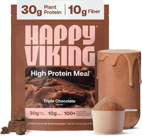 Vista 13 de Happy Viking Berry Parfait - Proteína vegetal en polvo, creada por Venus Williams, 0.71 onzas de proteína, baja en carbohidratos, keto, vegano, sin