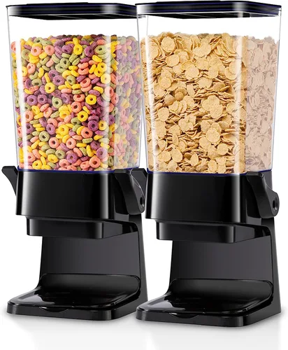 Vista 11 de Dispensador de cereales de 5L para encimera con tapas, contenedores de organización y almacenamiento para cocina y despensa, dispensador de arroz