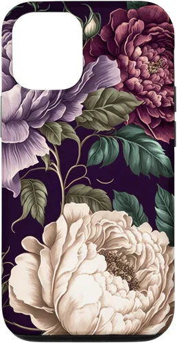 Vista 27 de Elegant Blush Pink & Purple Vintage Floral Rose & Peony Case for iPhone 17