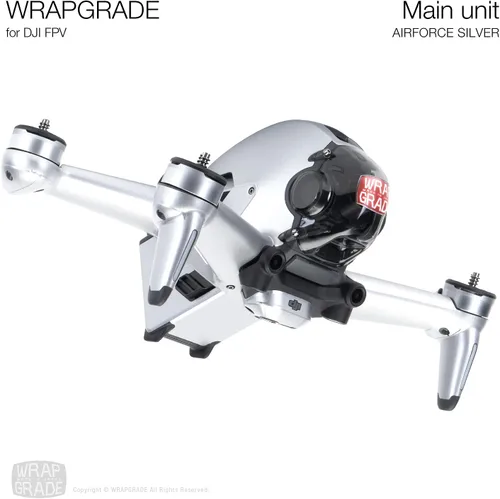 Vista 3 de WRAPGRADE Piel compatible con DJI FPV Envoltura completa (Airforce Silver)