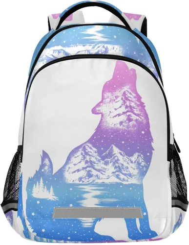 Vista 20 de ALAZA Mochilas de viaje con diseño de mariposa, luna y estrella, color azul turquesa, mochila escolar para hombres, mujeres, adolescentes y niños