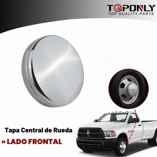 Vista 2 de TQPONLY Tapa central cromada de doble rueda delantera Compatible con accesorios Dodge Ram 3500 2003-2017 Ruedas dobles de 1 tonelada de 17